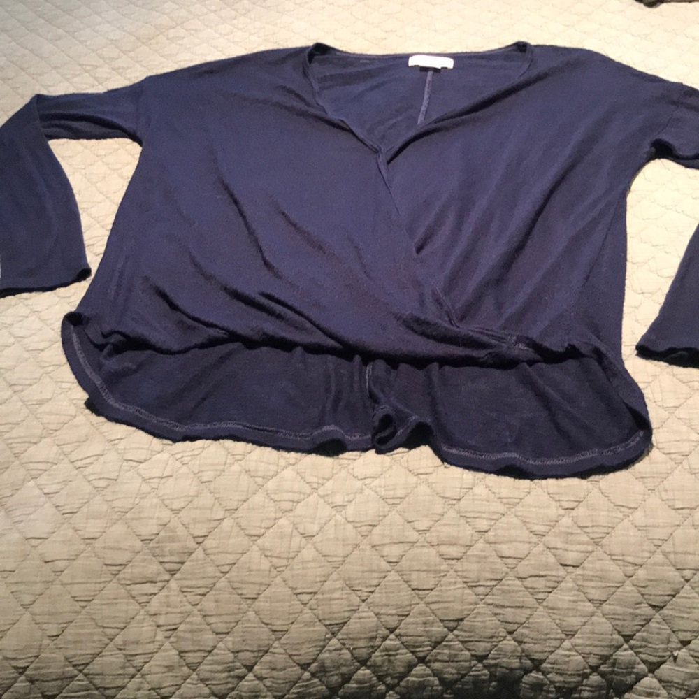 Faux wrap top in navy